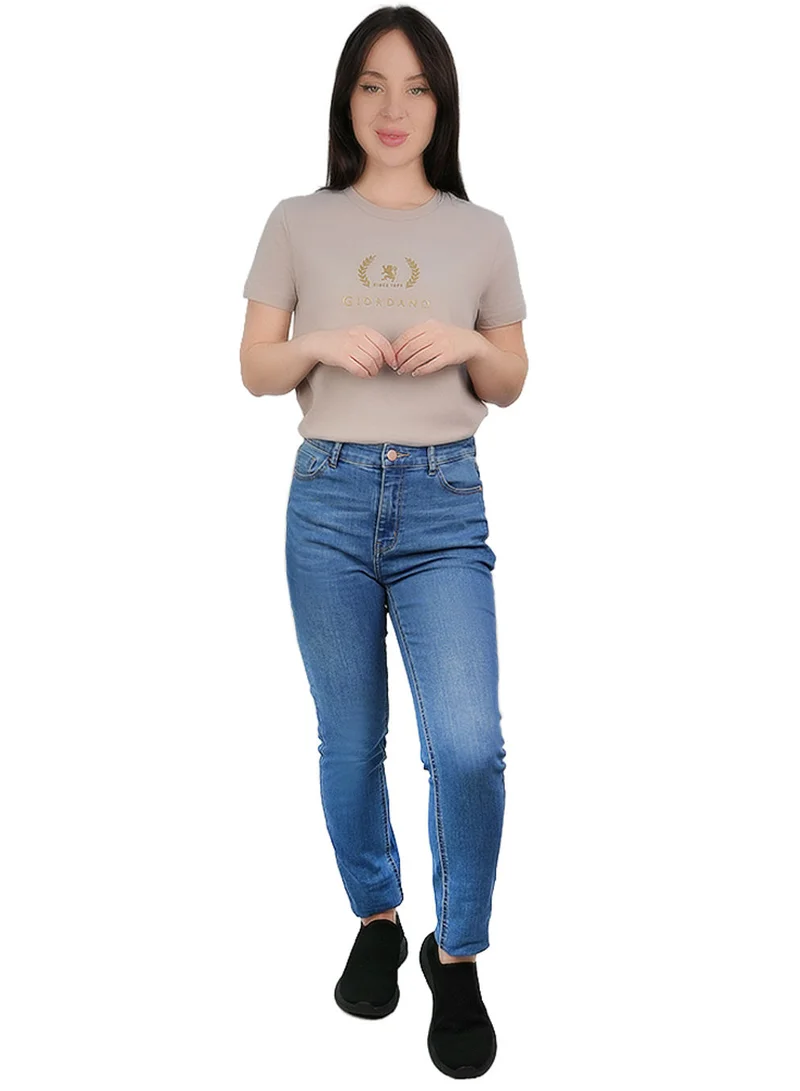 جيوردانو Women’s High-Waist Slim Tapered Denim Jeans